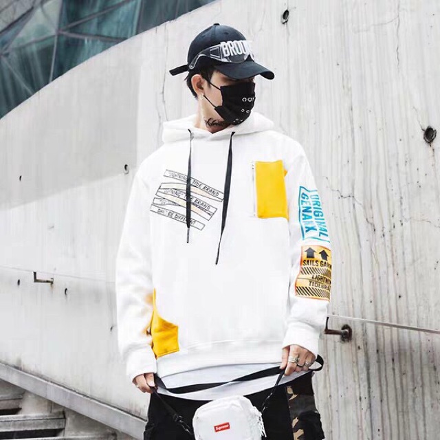 Áo khoác nỉ chui hoddie nam nữ phối túi vàng chất như quả đất