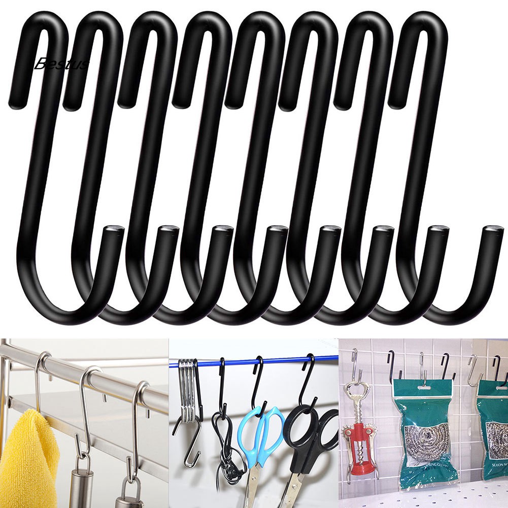 Set 4/8 Móc Treo Đồ Hình Chữ S Bằng Thép Không Gỉ Tiện Dụng