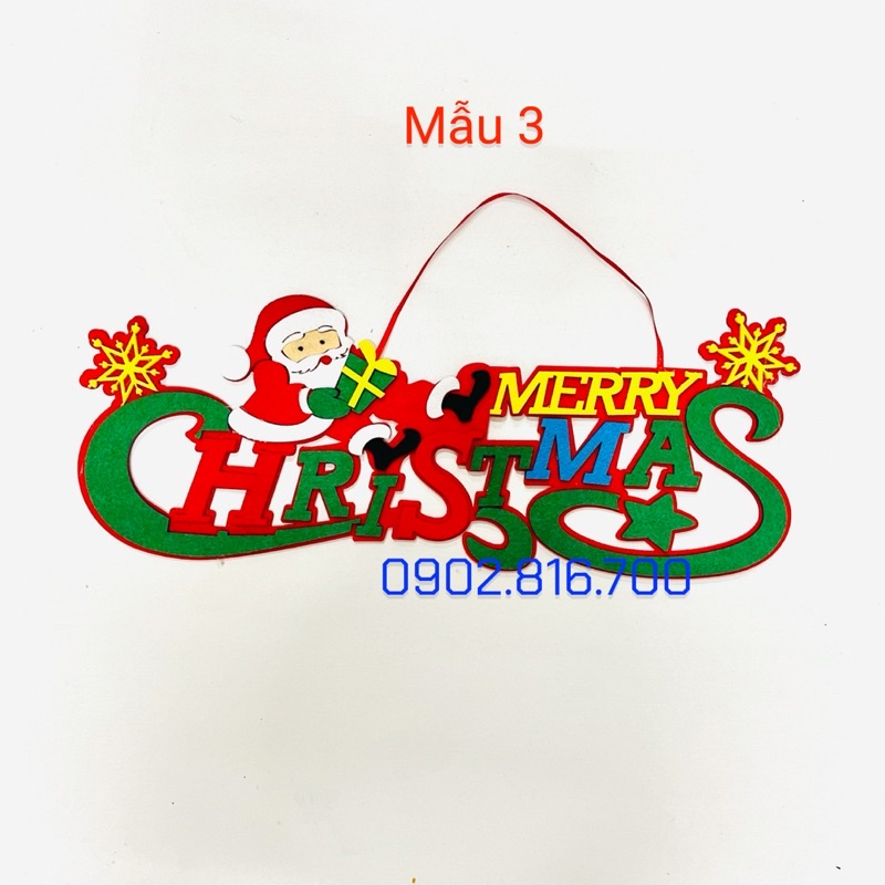 Chữ Merry Christmas treo cây thông hoặc dán tường phụ kiện trang trí noel - giáng sinh