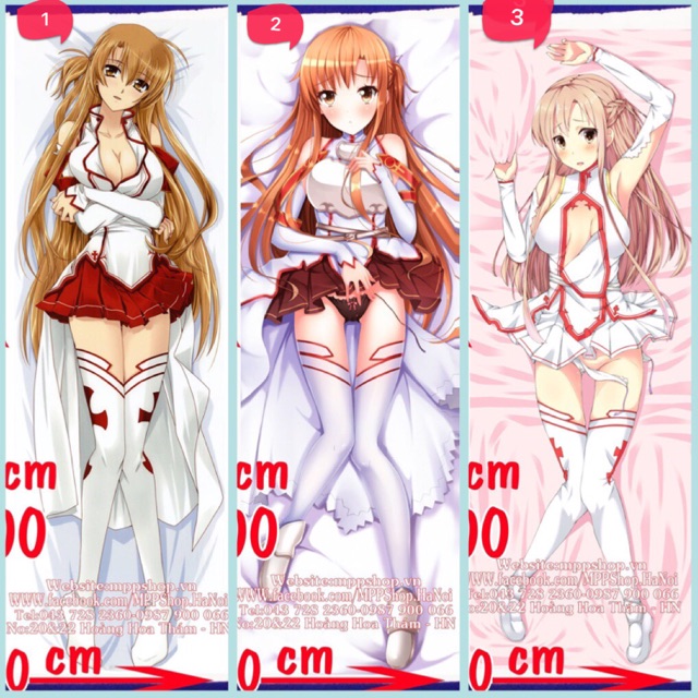 Gối ôm anime dài 1m x 40cm in 1 mặt ruột bông