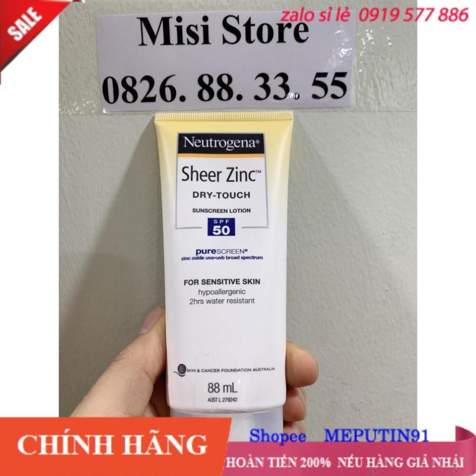 [CHÍNH HÃNG100%]  Kem chống nắng Neutrogena Sheer Zinc Dry Touch Sunscreen cho da nhạy cảm