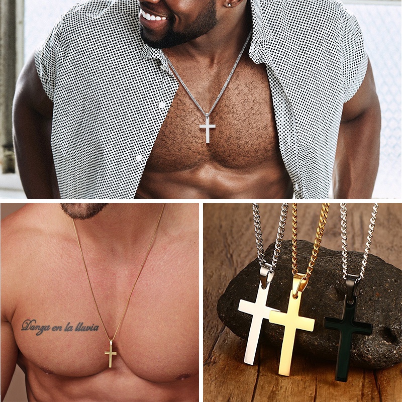 Vòng cổ Rinhoo mặt dây hình cây thánh giá thời trang cho nam