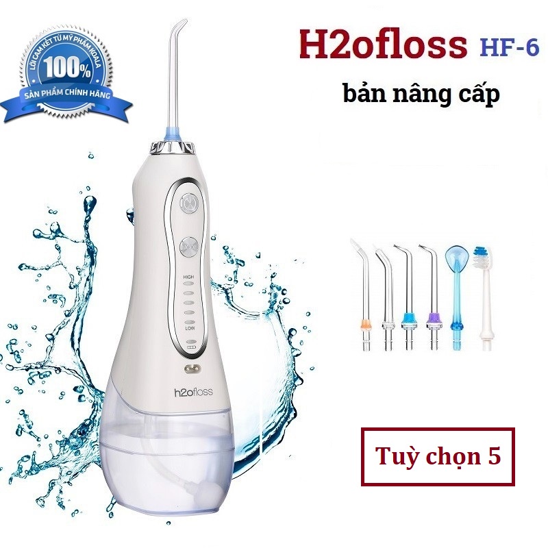 Tăm nước H2O Floss HF-6PLUS  phiên bản nâng cấp 2021 - Hàng chính hãng - Bảo hành 12 tháng