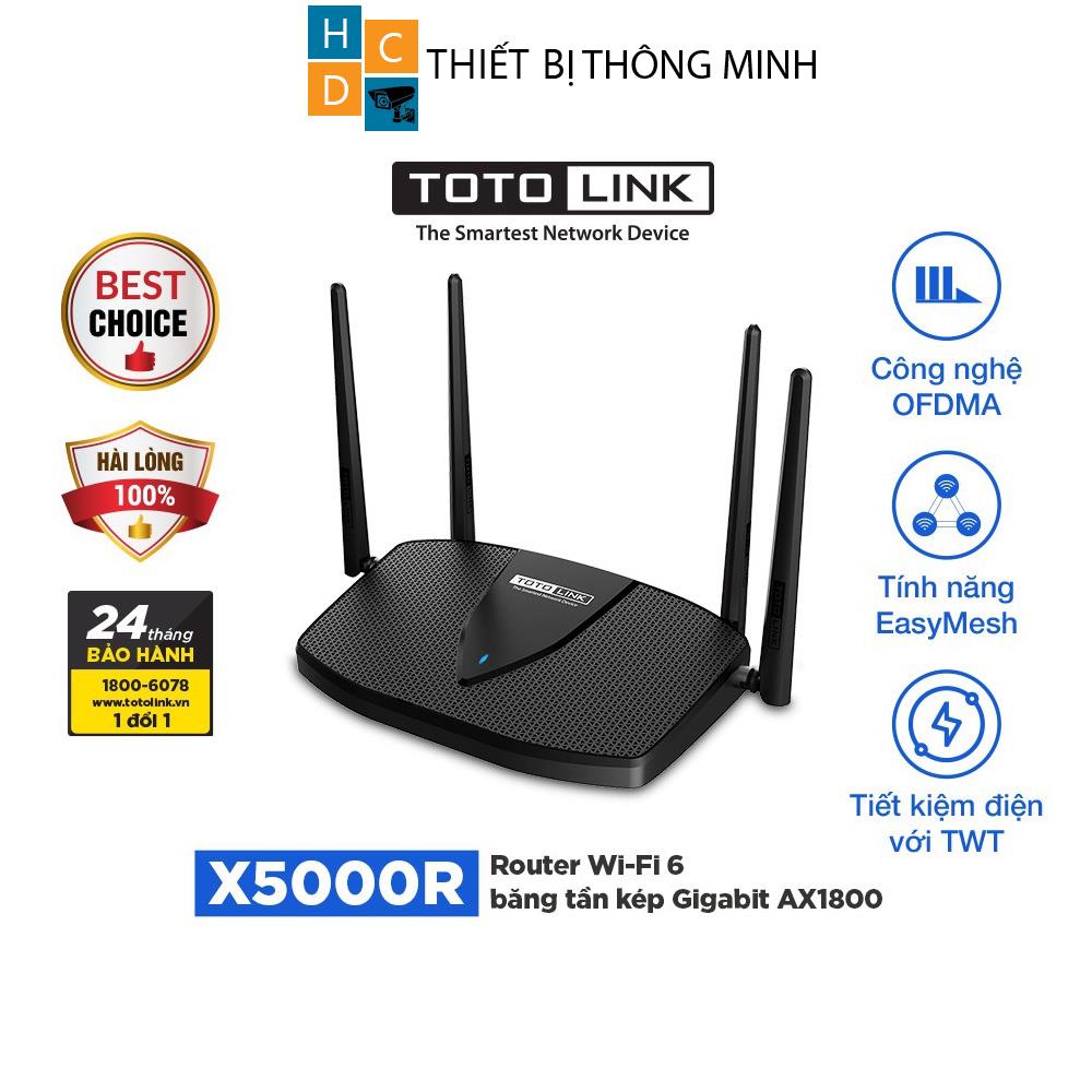 Cục phát wifi router wifi 6 băng tần kép Gigabit AX1800 TOTOLINK X5000R