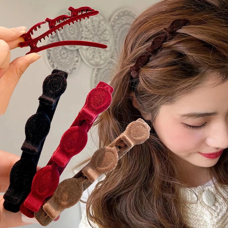 Kẹp Tóc Mái Mỏ Vịt Vải Nhung Dễ Thương Phong Cách Hàn Quốc Cho Nữ