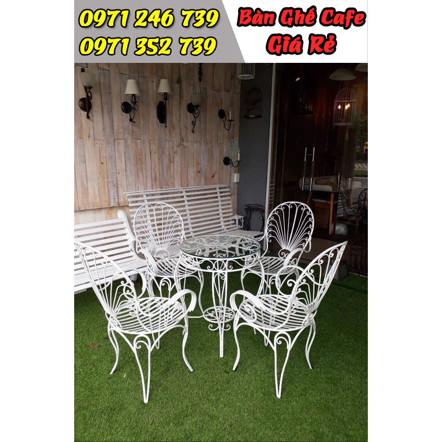 Bộ bàn ghế cafe sắt mỹ nghệ cao cấp