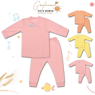 Bộ quần áo sơ sinh dài tay GRAYHOMME cho bé trai bé gái mùa hè đông chất cotton mềm mại bảo vệ da cho bé - UAB1002
