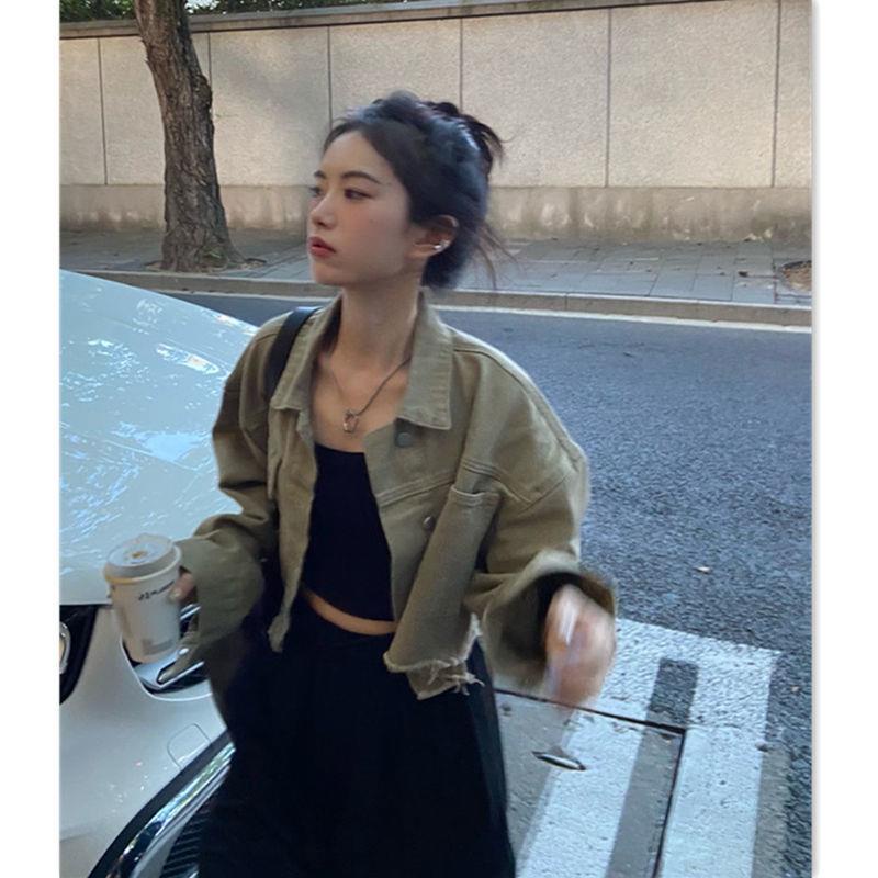 Áo Khoác denim Dáng Rộng Phong Cách Hàn Quốc Thời Trang Xuân Thu Cá Tính