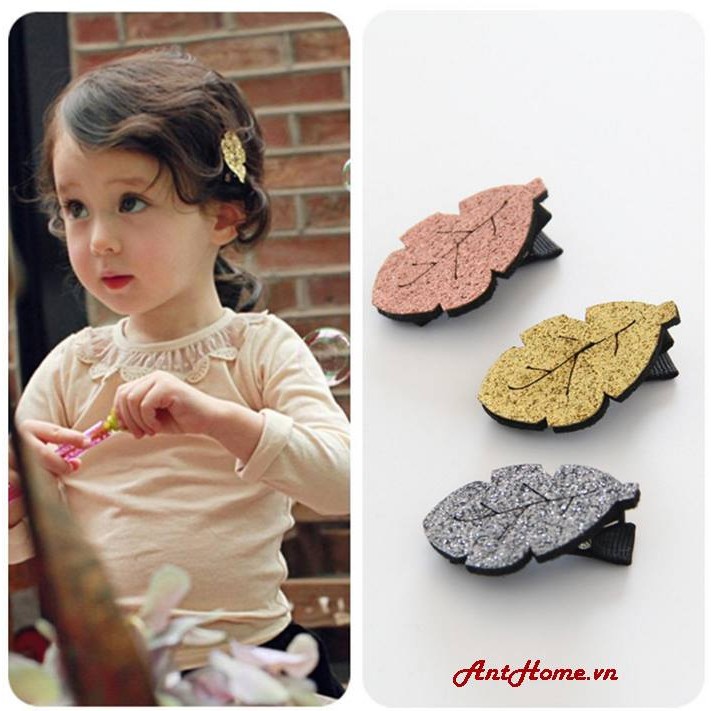 Kẹp tóc handmade hình lá.
