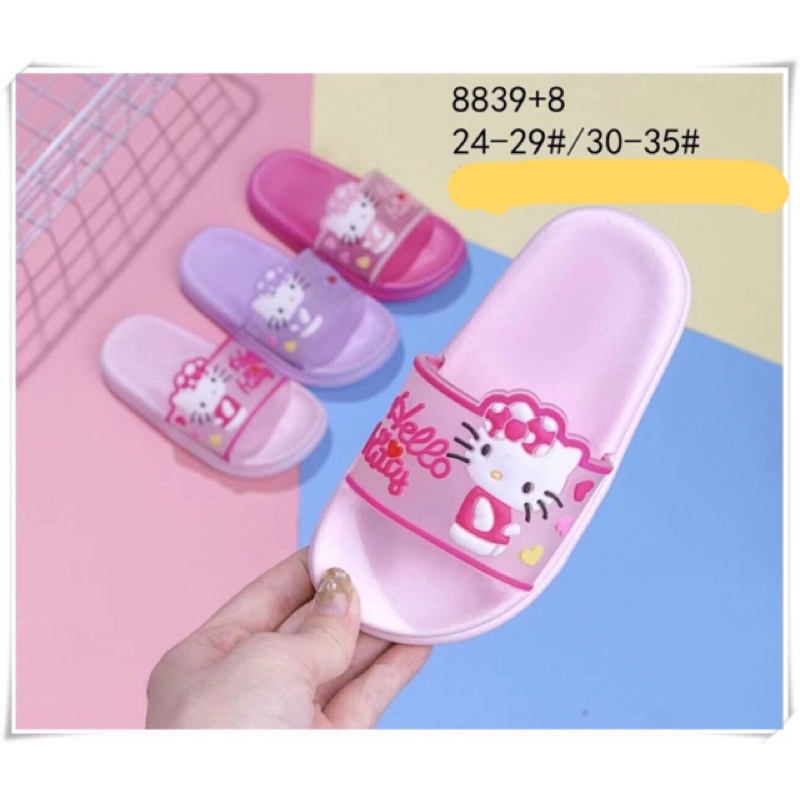 Dép lê bé gái mèo kitty size 31-35( giao màu ngẫu nhiên)