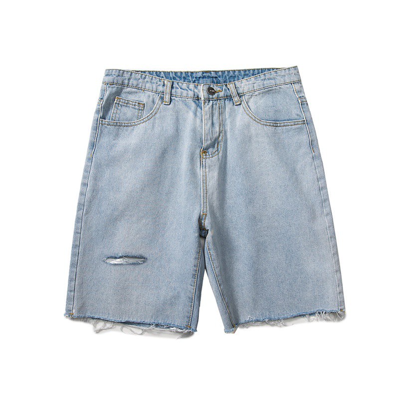 Quần Short Jean Ống Rộng Thiết Kế Mới Thời Trang Mùa Hè Theo Phong Cách Hip Hop Cho Nam 2021