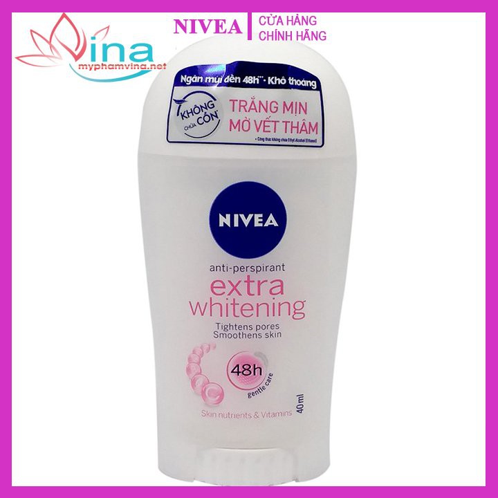 Sáp ngăn mùi Nivea trắng mịn giúp mờ vết thâm (40ml)