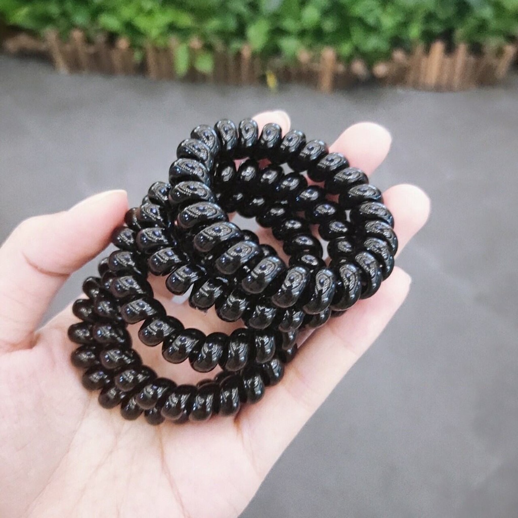Dây buộc tóc lò xo nhựa co giãn, chun buộc tóc lò xo dễ thương, dễ sử dụng DC07