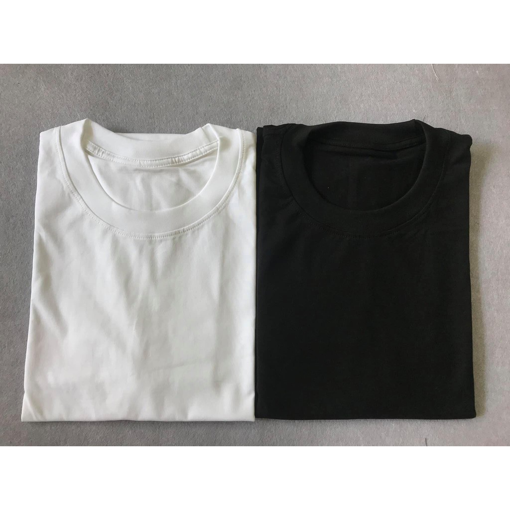 ÁO THUN TRƠN BASIC TRẮNG ĐEN NGẮN TAY CỔ TRON NAM NỮ của KADINO, ÁO PHÔNG TRƠN BASIC TRẮNG ĐEN | BigBuy360 - bigbuy360.vn