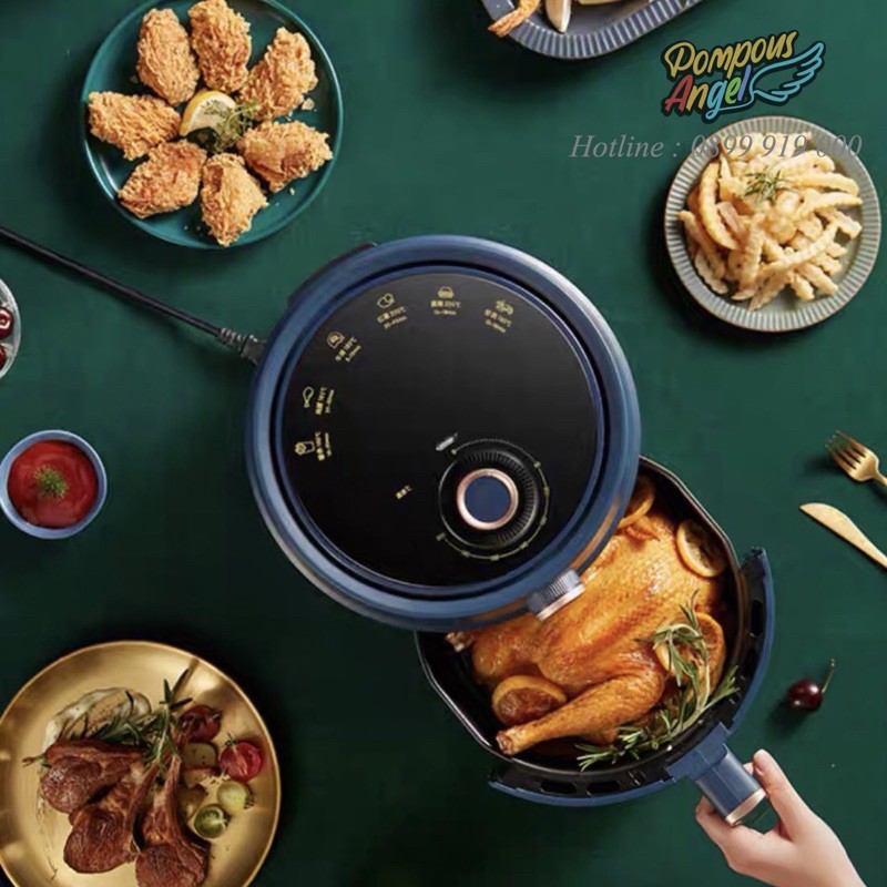 Nồi chiên không dầu đối lưu BEAR QZG-A15Q1 / QZG-A15T2 dung tích 4.6L công suất 1500W màu xanh