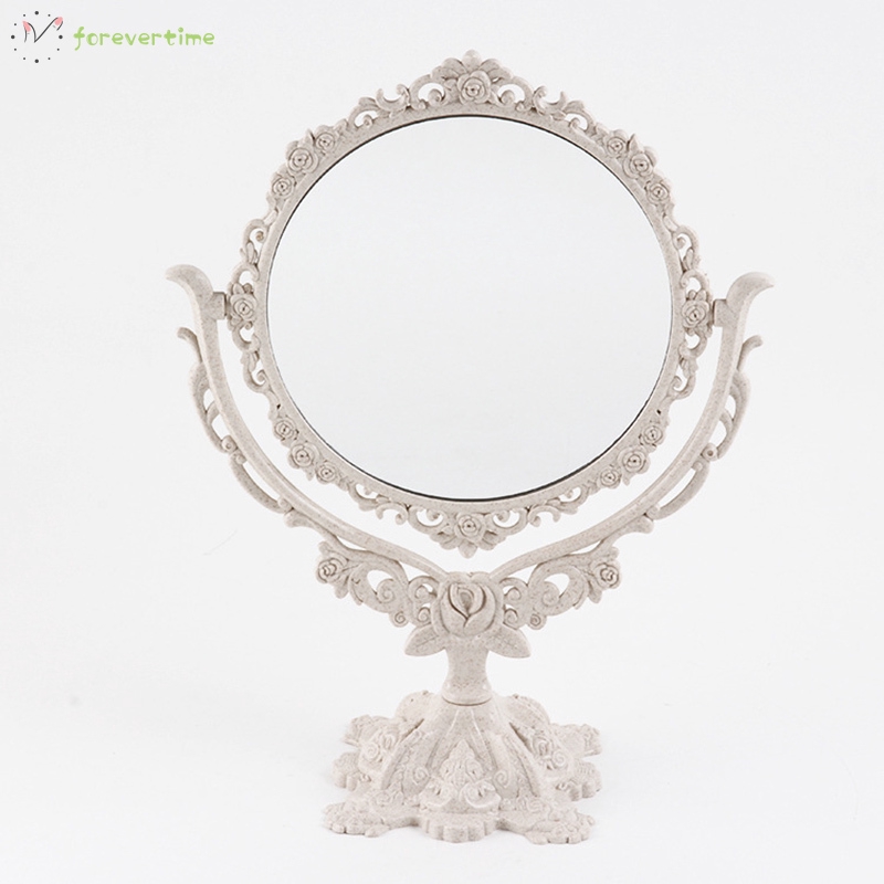 ✨trang điểm✨ Makeup Mirror Desktop Rotatable Gothic Mirror Butterfly Rose Decor Beauty Tool