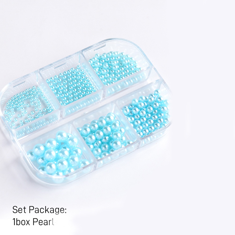 Hộp 6 Ngăn Đựng Hạt Ngọc Trai Đính Trang Trí Móng Tay Diy