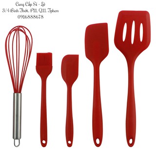 Set 5 Dụng Cụ Spatula Làm Bánh Silicon