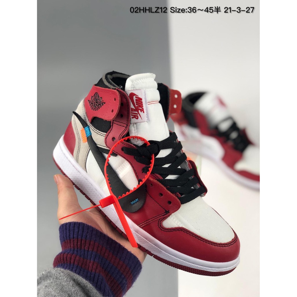 OFF-WHITE Giày Thể Thao Air Jordan 1 Cao Cấp Cho Nam