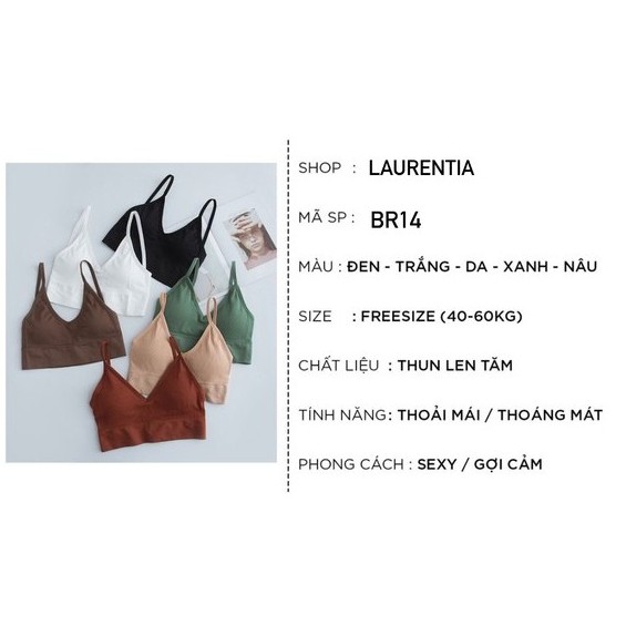 COMBO 3 Áo Bra Hở Lưng Chữ U Len Tăm Siêu Đẹp Freesize 38-63kg BR14