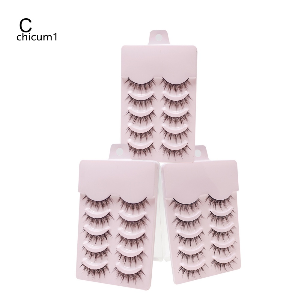 Set 5 Cặp Lông Mi Giả Cong Tự Nhiên Không Gây Kích Ứng