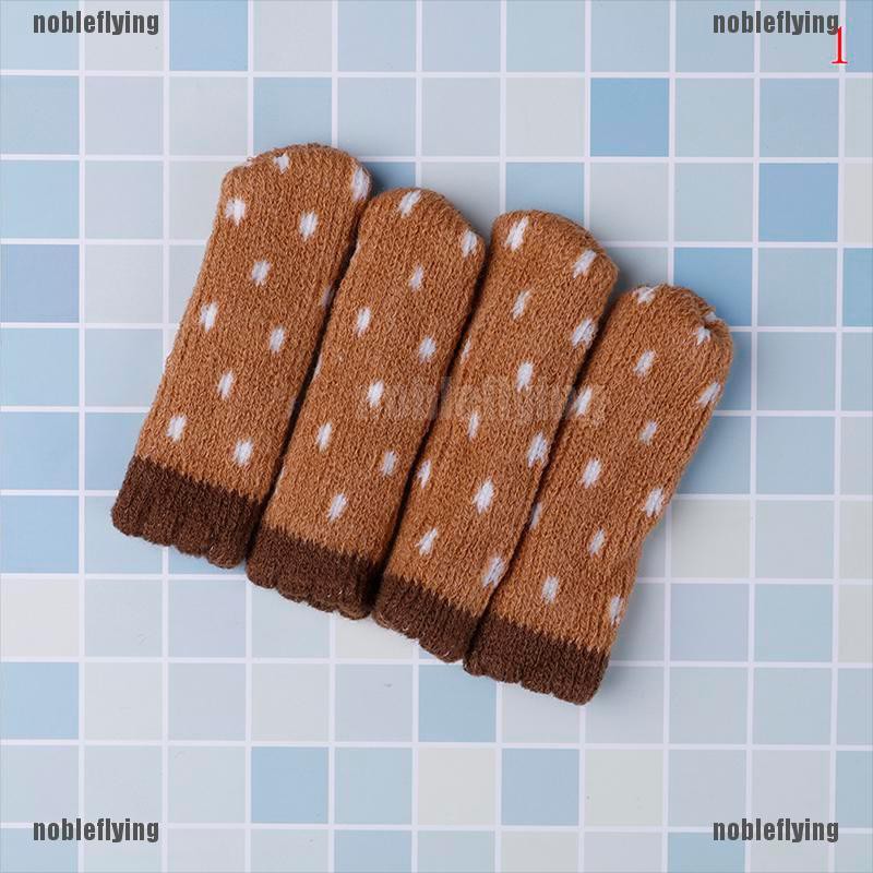 4pcs Table Chair Foot Knit Cover Protector Socks Sleeve Protective