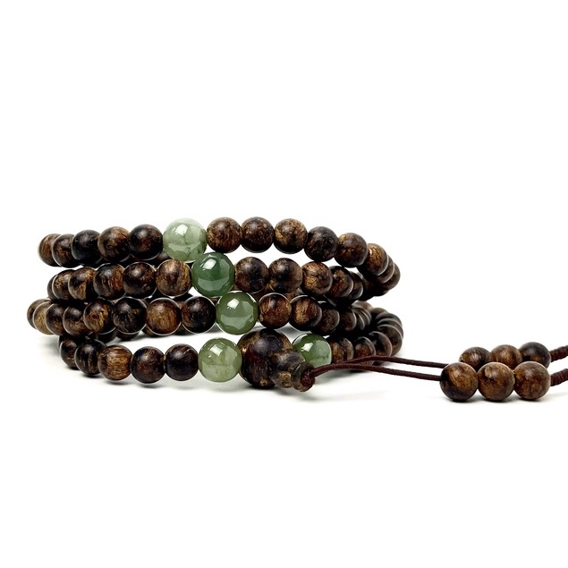 Vòng Tay Dó Philip Trầm Hương Kỳ Gia Phối Charm 6 Li 108 Hạt