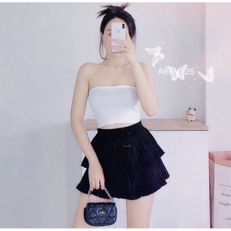 Chân váy 2 tầng ly