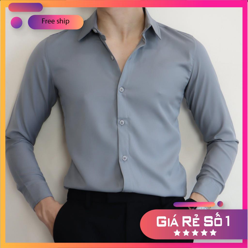 [ FREESHIP ]Áo sơ mi nam dài tay, áo sơ mi công sở chất liệu lụa mịn cao cấp (Cam Kêt Chất Lượng) | BigBuy360 - bigbuy360.vn