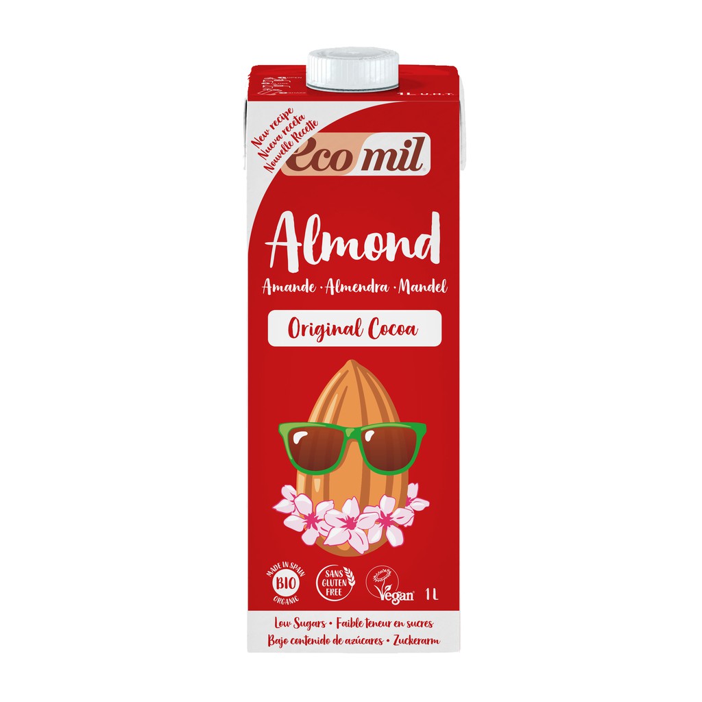 Sữa Hạt Hạnh Nhân Cacao Hữu Cơ Ecomil (1L) - Organic Almond Milk Cocoa Bio (1L)