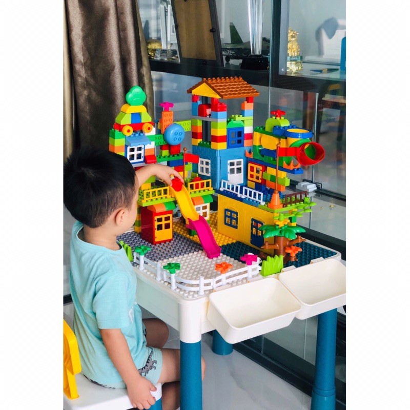 Bàn chơi lego cho bé hãng Funny Block, tương thích lego duplo