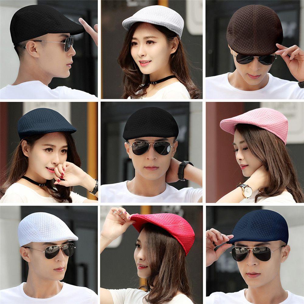 Mũ Beret Chống Nắng Phối Lưới Thời Trang Có Thể Điều Chỉnh