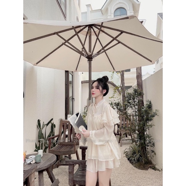 SÉT ÁO BÈO TƠ PHỐI REN MIX CHÂN VÁY SIÊU XINH
