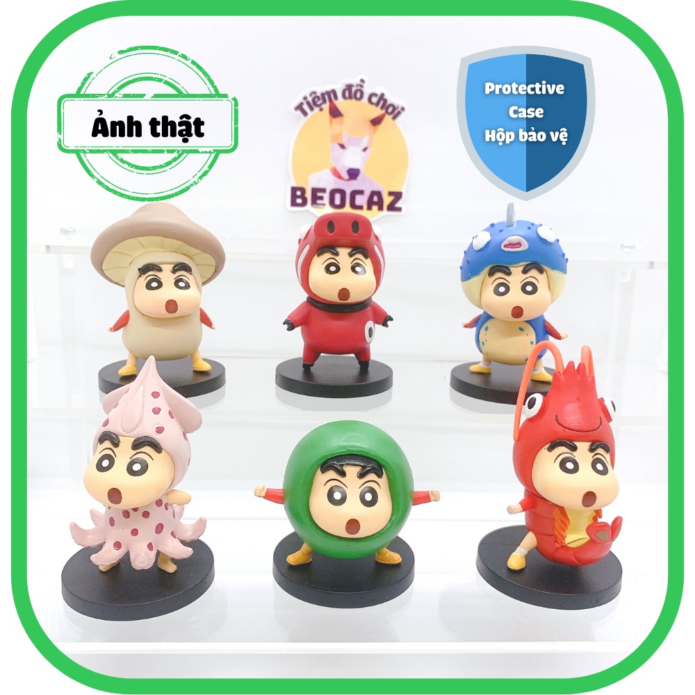 [Tặng Hộp Bảo Vệ] Set Mô hình 6 bé Shin Shinosuke Cậu bé bút chì 7 cm dễ thương bền màu chất liệu an toàn