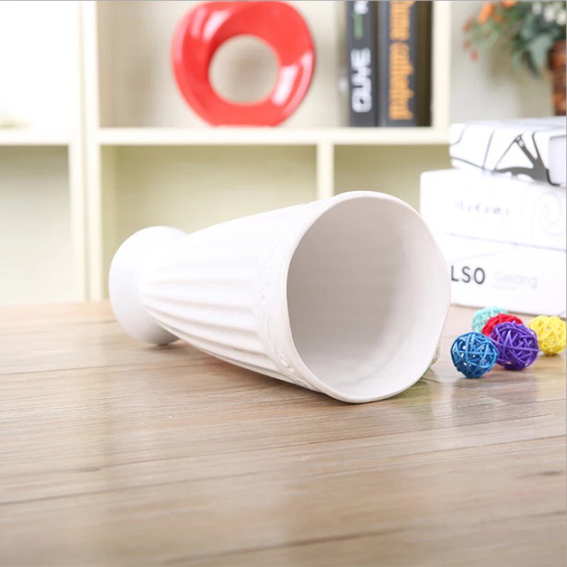 Bình sứ cắm hoa vân sọc sang trọng cao cấp dài 30cm trang trí để bàn, kệ tủ, quán cafe