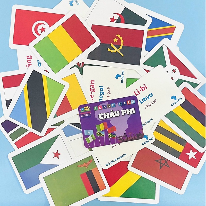 Thẻ học thông minh cho bé Fash card theo phương pháp Glenn Doman bộ thẻ học cờ các nước