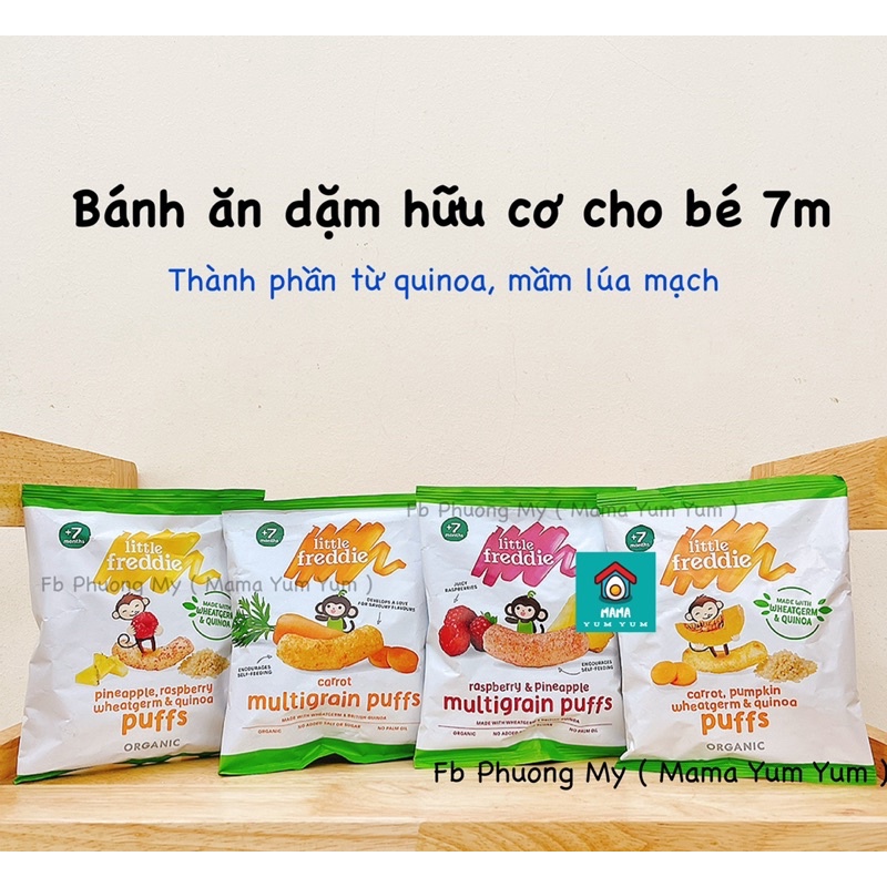 Date 9,11/2022- Bánh ăn dặm Little Freddie quinoa và mầm lúa mạch cho bé 7 tháng của Anh