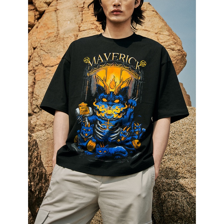 Áo Thun Wash Unisex Nam Nữ Mèo thần tài Hell Lucky Cat Phông Chất In Lụa Vải Cotton Cao Cấp Form Rộng Mỹ Local Brand MVR