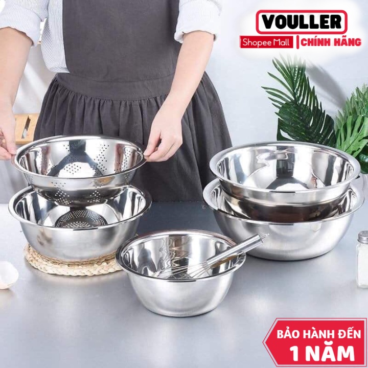 Bộ 5 Chậu Inox Vouller Xuất Nhật Tiện Lợi