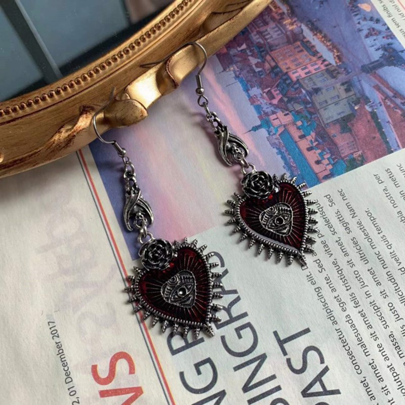 Bộ 9 Khuyên Tai Hình Trái Tim/Bướm/Đầu Lâu/Chữ Thập Cổ Điển Cho Nam Và Nữ