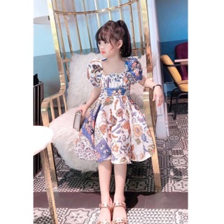 Váy tay bồng size đại cho bé gái 14-28kg