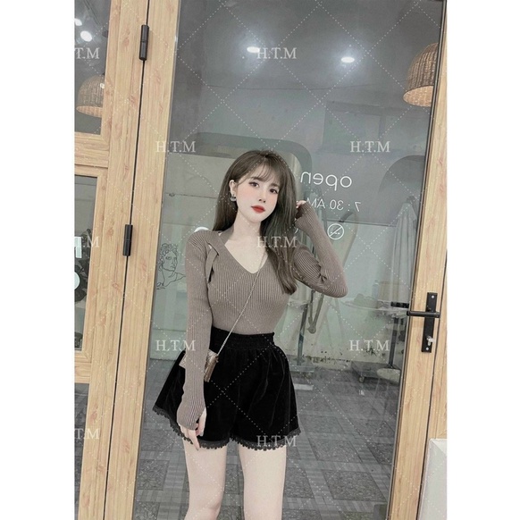 ÁO LEN TĂM MỀM MỊN CỔ CÁCH ĐIỆU QUẢNG CHÂU MS19901 | BigBuy360 - bigbuy360.vn