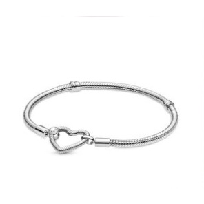 Pandora Vòng Đeo Tay Chuỗi Xương Rắn Có Khóa Trái Tim