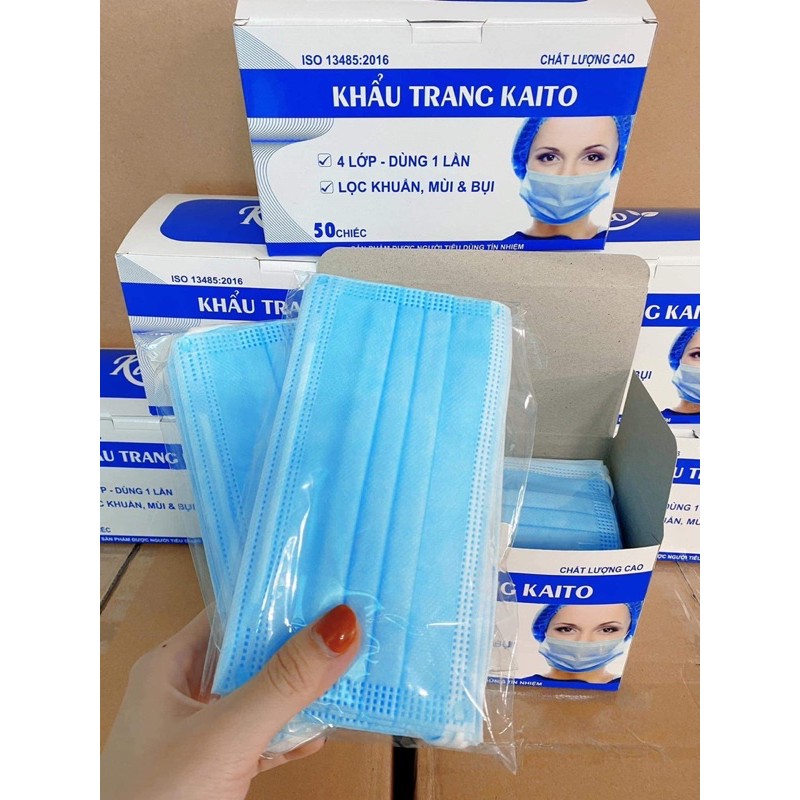 Hộp 50c khẩu trang 4 lớp cho người lớn, trẻ em - Khẩu trang y tế người lớn, trẻ em Kaito | BigBuy360 - bigbuy360.vn