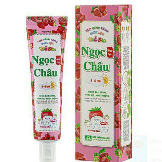 Kem đánh răng dược liệu Ngọc Châu Trẻ Em hương dâu