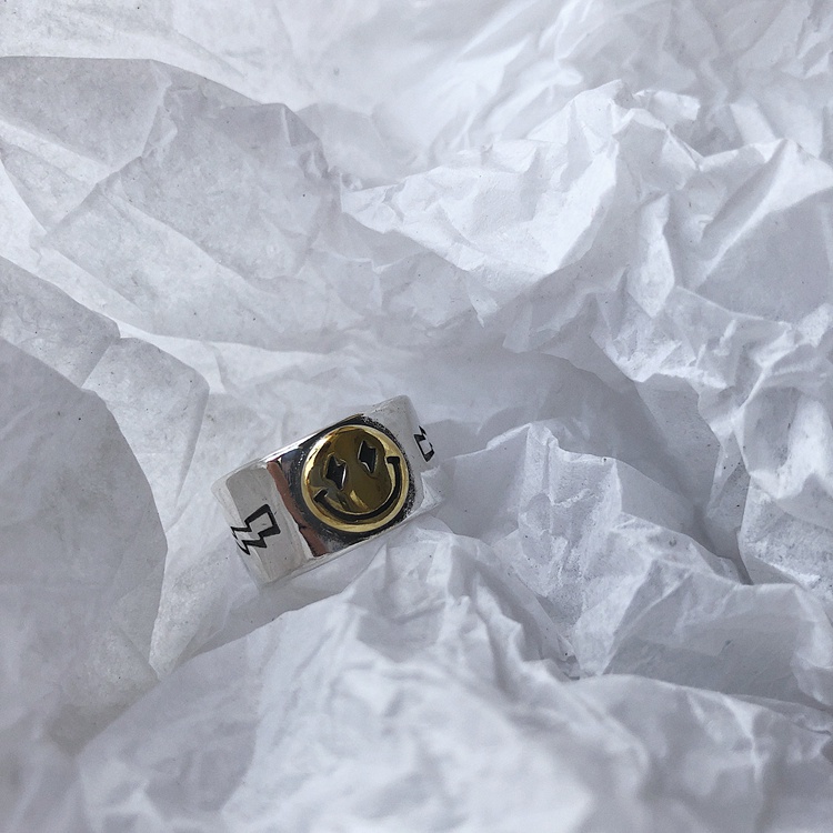 Nhẫn Hình Mặt Cười Phong Cách Hip Hop Có Thể Điều Chỉnh Kích