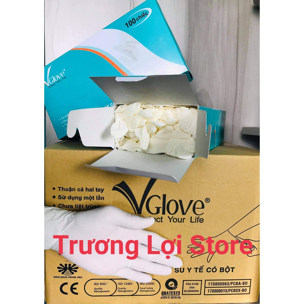 Găng tay y tế Vglove có bột ( 100 chiếc / 1 hộp )