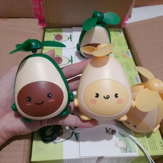 🥑 quạt cầm tay mini pin sạc usb quả bơ siêu cưng