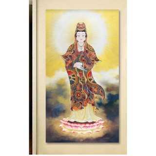 Tranh gắn đá toàn bộ - Tranh Phật Quan Âm