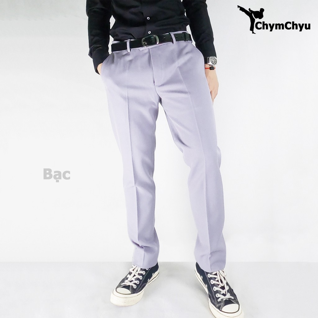 Quần Âu Nam ChymChyu - Vải Poly Cotton Cao Cấp Dáng Vừa (Màu Đen, Trắng, Nâu, Ghi, Bạc, Xanh) | BigBuy360 - bigbuy360.vn